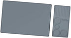 2 Pieces Silicone Espresso Machine Pad Tamper Mat Raised Edges Accessory Suitable for Tea Room Kitchen Coffee Shop, Gray - Image 6