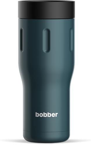 BOBBER 16 oz Stainless Steel Coffee Travel Mug – Leak-Proof, Spill Proof, Vacuum Insulated Coffee Tumbler for Car, Men – Dishwasher Safe Mug, Fits Car Cup Holder, Keeps Hot for 8 Hours (Teal) by Bobber