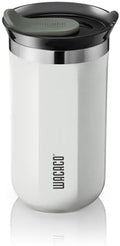 WACACO Octaroma Lungo Vacuum Insulated Coffee Mug, Double-wall Stainless Steel Travel Tumbler With Drinking Lid, 10 fl oz(300ml), Ceramic White by WACACO
