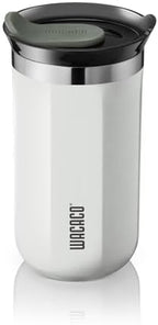WACACO Octaroma Lungo Vacuum Insulated Coffee Mug, Double-wall Stainless Steel Travel Tumbler With Drinking Lid, 10 fl oz(300ml), Ceramic White by WACACO