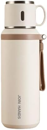 316 Stainless Steel Fitness Sports Vacuum Bottle with handle, Large Capacity Macaron Thermal Mug/14/20/27/37oz (White,20) by XUNPENG