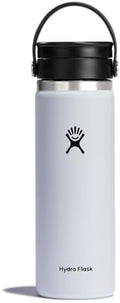 Hydro Flask Wide Mouth Bottle with Flex Sip Lid - Insulated Water Bottle Travel Cup Coffee Mug White 20 oz by Unknown