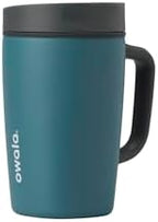 Owala SmoothSip Slider Stainless Steel Insulated Travel Mug with Handle, 100% Leak Proof, For Hot and Cold Drinks, Travel Friendly with Sliding Lock Lid, BPA Free, Leak Proof, 12oz, High Dive by Unknown