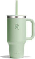 Hydro Flask 32 Oz Travel Tumbler with Handle, Lid and Straw - Insulated Stainless Steel in 32 Oz Aloe Green by Unknown
