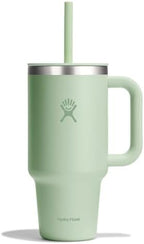 Hydro Flask 32 Oz Travel Tumbler with Handle, Lid and Straw - Insulated Stainless Steel in 32 Oz Aloe Green by Unknown