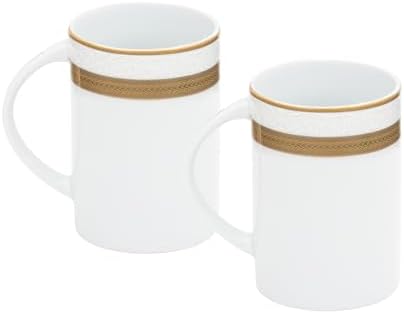 Porcelain Mug - Gold Rope Design, 2 Piece Set by GiftsPlaza