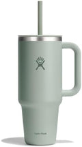 Hydro Flask Travel Tumbler with Handle, Lid and Straw - Insulated Stainless Steel in 40 Oz Tonal Agave Green by Unknown