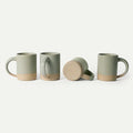 MORA Medium Mugs Set of 4, 16oz Ceramic Pottery Latte Mugs/Coffee Cups - Microwave and Dishwasher Safe - Thyme by MORA