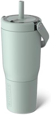 BrüMate Resa 25oz 100% Leakproof Travel Tumbler with Handle & Straw | Flexible SoftSip Straw | Silicone Sleeve for Durability | Stainless Steel | Cup Holder & Travel Friendly Water Bottle | (Sage) by Br%C3%BCMate