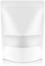 DiRose White Kraft Stand Up Pouches with Window, Reclosable Food Storage Bags, Heat Sealable Stand Up Pouch for Coffee, Candy, Nuts, Tea, Spices – 8 oz (300 Pack) by DiRose