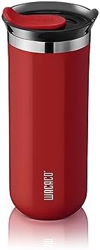 WACACO Octaroma Grande Vacuum Insulated Coffee Mug, 15 fl oz (435ml), Double-wall Stainless Steel Travel Tumbler With Drinking Lid, Carmine Red by WACACO