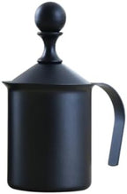 Manual Milk Frother Cup 400cc Stainless Steel and PP Black by OUNONA