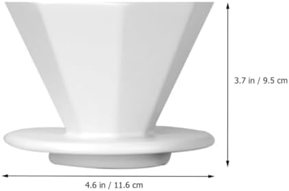 FRCOLOR Ceramic Coffee Filter Cup, Octagonal Manual Dripper White - Image 2