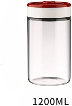 Vacuum Sealed Press Type Coffee Bean Storage Can Glass Canister Durable Tea Preservation Evacuated Storage Bottle for Home Use(1200ML C4533C) - Image 2