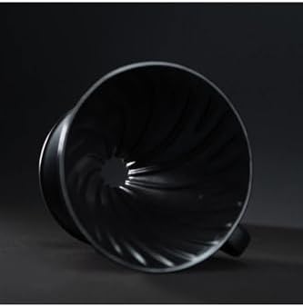 Black Ceramic V60 02 Dripper for Filter Coffee, Smooth Finish, 0-199ml Capacity, Includes Care Instructions - Image 2