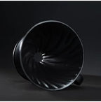Black Ceramic V60 02 Dripper for Filter Coffee, Smooth Finish, 0-199ml Capacity, Includes Care Instructions - Image 2