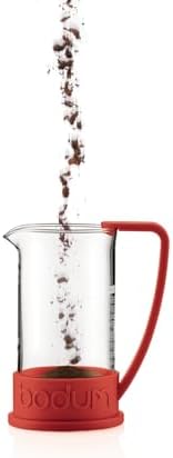 Bodum 34oz Brazil French Press Coffee Maker, High-Heat Borosilicate Glass, Red - Made in Portugal - Image 2