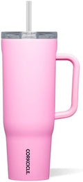 Corkcicle Cruiser Tumbler with Handle & Straw, 40 oz, Sun-Soaked Pink by Corkcicle