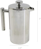 FixtureDisplays® Double-Wall Stainless Steel French Coffee Press, 34 oz / 1 Liter 16030 - Image 4