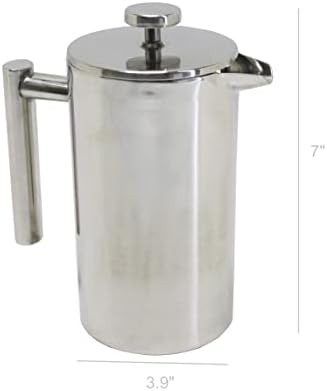 FixtureDisplays® Double-Wall Stainless Steel French Coffee Press, 34 oz / 1 Liter 16030 - Image 4