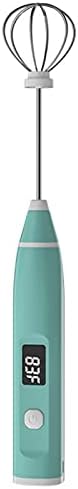 Electric Milk Frother, Automatic Milk Foam Maker for coffee, Matcha, Hot Chocolate Stainless Steel Whisk Battery Operated Mini Drink Mixer Blender (Color : Blue) by Unknown