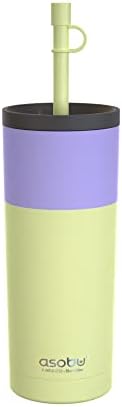 asobu Sippy Double Wall Stainless Steel Tumbler with Silicone Flexible Straw, 20 Ounces (Pastel Yellow) by Asobu
