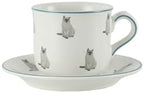 London Pottery Porcelain Coffee Cup with Saucer 220ml/7.4oz, British Teacup Set for Latte, Cappuccino, Espresso, Tea Party Wedding Birthday Housewarming Gift (Cat，Cup and Saucer, 220ml) by LondonPottery