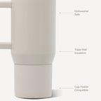 HydroJug Traveler 20oz Kids Insulated Tumbler with Handle, Linen - Image 3