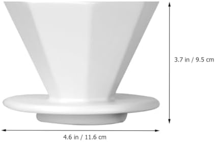 Luxshiny White Ceramic Octagonal Coffee Filter Cup Reusable Drip Dripper - Image 2
