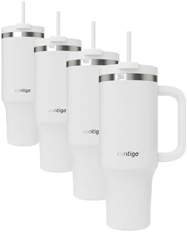 Contigo Streeterville 40oz Tumbler, Stainless Steel Vacuum Insulated, Leak-Proof, Cold for 29 Hours, Salt (Pack of 4) by Contigo