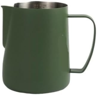 Milk Frother Cup Stainless Steel Pointed Mouth Coffee Latte Art Cup 400ml/600ml Stainless Steel Big Belly Double Scale Milk Pitcher Tool(600ml,Green) by Unknown