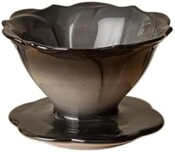 Hand Brewed Coffee Filter Cup Ceramic Drip Spiral Household Conical Pot Dripper(Black) by Unknown