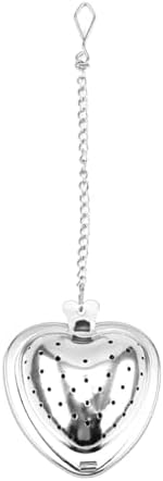 Heart Shaped Tea Infuser, Stainless Steel Loose Leaf Tea Strainer with Chain, Fine Mesh Filter for Herbal & Fruit Tea, 6.1 Inch(Silver) by Unknown