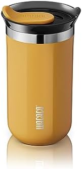 WACACO Octaroma Lungo Vacuum Insulated Coffee Mug, Double-wall Stainless Steel Travel Tumbler With Drinking Lid, 10 fl oz(300ml)， Amber Yellow by WACACO