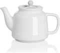 Sweejar 35 oz Porcelain Tea Pot, Teapot with Removable 18/8 Stainless Steel Infuser, Microwave & Dishwasher Safe Tea Maker, Tea Infuser Pots for Blooming loose Leaf Tea,Chrismas Women Gift(White) by Sweejarco1949