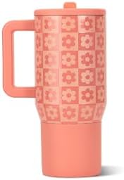 HydroJug Traveler 20oz Kids Insulated Tumbler with Handle, Daisy Checkers - Image 2