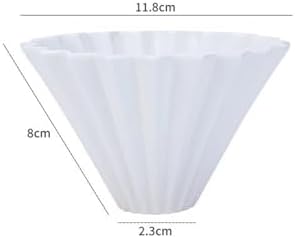 Origami Filter Cup Ceramic Coffee Hand Brewed Pot Drip Cover(White suit) - Image 4