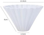 Origami Filter Cup Ceramic Coffee Hand Brewed Pot Drip Cover(WHITE) - Image 4