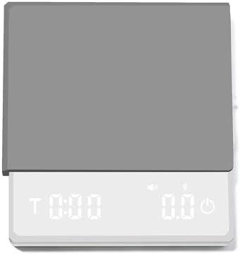 Mini Coffee Scale with Timer, Rechargeable Digital Kitchen Scale 0.1g Precision for Pour Over Espresso, Type-C Charging, Portable Coffee Weighing Scale with Backlit LCD Display (White) by Miscedence