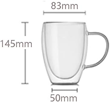 Double Wall Glass Coffee Cup, Insulated Tea, Café, Milk Mug (2-piece pack) (450ml, Irishtea) - Image 2