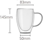 Double Wall Glass Coffee Cup, Insulated Tea, Café, Milk Mug (2-piece pack) (450ml, Irishtea) - Image 2