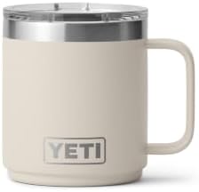 YETI Rambler 10 oz Ceramic Lined Stackable Mug, Vacuum Insulated, Stainless Steel with MagSlider Lid, Cape Taupe by YETI