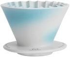 Compatible With Travel，Barista Accessories,Pour Over Coffee Maker Ceramic Cake Coffee Filter Dripper Reusable Filter Cone Drip Holder(2-4Cup Blue) by Unknown