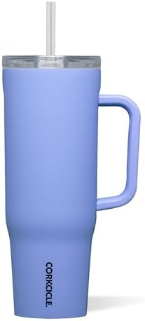 Corkcicle Cruiser Tumbler with Handle & Straw, 40 oz, Periwinkle by Corkcicle