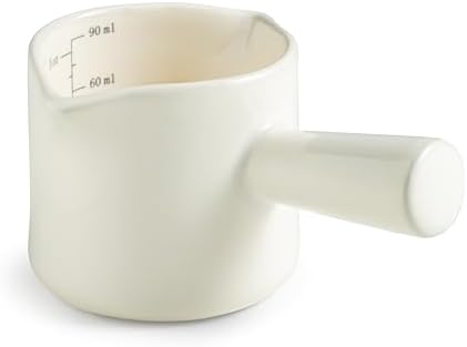 YHOSSEUN YHOJOY Espresso Measuring Cup, Ceramic Espresso Cup Double Spouts Expresso Shots Cup with Handle, Espresso Accessories, 3 Oz/ 90 Ml by YHOSSEUN