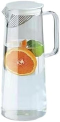 Water Pitcher 1.35L/1.8L Glass Water Pitcher with Lid and Handle Water Jug for Fridge Iced Tea and Coffee Carafe Beverage Serveware Water Jug(Clear,Small) by Unknown