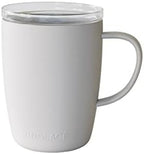 Vinglacé Stainless Steel Coffee Mug- Insulated Hot and Cold Beverage Cup with Glass Insert and Lid, 12 oz, Stone by Vinglac%C3%A9