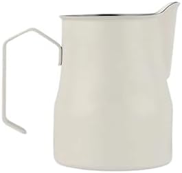 350ml/500ml 304 Stainless Steel Coffee Pitcher Milk Frothing Cup Cream Maker Barista Craft Espresso Latte(500ML Rice white) by Unknown