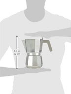 Alessi Moka, Espresso coffee maker in aluminium casting. Handle and knob in PA, grey. Magnetic steel bottom suitable for induction cooking. Filter for American coffee included. 9 cups. - Image 3