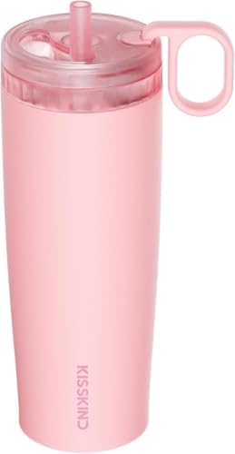 KISSKIND Leakproof Iced Coffee Tumbler 20 oz, Insulated Ceramic Lined Cup by KISSKIND